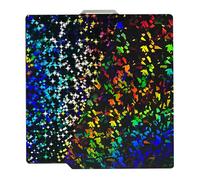 IdeaFormer-3D Rainbow Confetti PEF+Galaxy PEY Build Plate for Bambu Lab X1 X1C X1E P1P P1S A1, Double Sided Textured PEF+PEY Spring Steel Sheet Flexible Plate for Bambu Lab 3D Printers 257x257mm