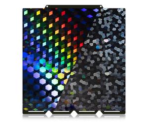 IdeaFormer-3D U1 Build Plate Effect Plate for Snapmaker U1 276x293mm, Rainbow Hex Glow+Water Cube Smooth Holographic Spring Steel Bed Plate for Snapmaker U1