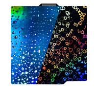 IdeaFormer Holographic PEH Effect Sheet Bambu Lab X1/X1C/X1E/P1P/P1S/A1, 257x257mm Double Sided Smooth Sweetheart+Waterdrop Spring Steel Build Plate for Bambu Labs 3D Printers Flexible Print Bed