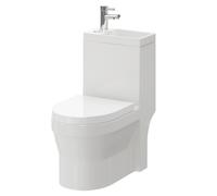 Ideal 2 in 1 Combination Toilet and Basin Suite with Soft Close Toilet Seat and Mono Basin Mixer Tap | White | Ceramic | 380mm x 775mm x 705mm