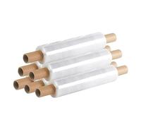 Ideal 365 6 x Clear ECO Extended Core Pallet Wrap Rolls 400mm x 300 Metre 15Mu | Durable Super Strength Stretch Shrink Wrap for Packaging | Perfect for Large Shipments