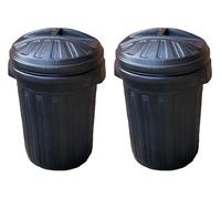 IDEAL 365 80 Litre Heavy Duty Refuse Bin - Durable Outdoor Garden Waste Container - Strong Polypropylene Dustbin for Rubbish, Recycling, Feed & Storage (2 Pack)