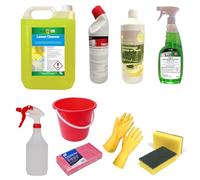 Ideal 365 Assorted Household Essentials Multi Surface Cleaning Bundle (Bundle w/Large Gloves)