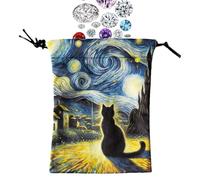 Ideal Bags Bags - Dice Bag Topper with Drawstring 13x18cm - Deck Protection Case for Oracle Decks, Fits Most Standard Size Tarot Game Cards, A, Consulte la descripción, See description