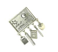 Ideal Gifts Compasses Themed Brooch Pin Crafted From Sturdy Alloy for Enhancing School Outfits and Study Motivation Students