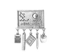 Ideal Gifts Compasses Themed Brooch Pin Crafted From Sturdy Alloy for Enhancing School Outfits and Study Motivation Creative Compasses Brooch