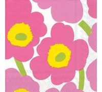 Ideal Home Range 20-Count 3-Ply Paper Lunch Napkins, Light Pink Unikko