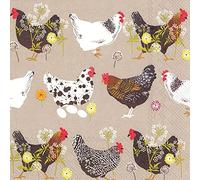 Ideal Home Range 20 Count Spatter Hens Linen Paper Luncheon Napkins
