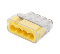 Ideal In-Sure 4-Port Push-In Wire Connectors, 100 Pack, 22 AWG, Crimp, Brass, Copper, Butt Terminal