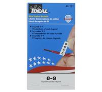 Ideal Industries Wire Marker Book, Legend 0-9, 45 Markrs Ea