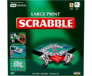 Ideal Large Print Scrabble Extra Board With Clear, Large Print Text And Letter Tiles Classic Crossword Game Word Board Game