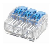 Ideal Lever Reusable Electrical Wire Cable Connectors 4mm Compact - Blue & Clear