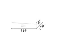 IDEAL LUX Alma LED wall lamp, chrome-coloured metal, width 81 cm