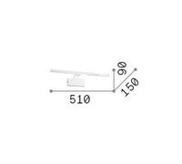 IDEAL LUX Alma LED wall lamp, chrome metal, width 51 cm