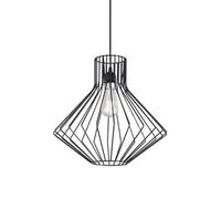 Ideal Lux Ampolla 1 Light Wire Ceiling Pendant Black, E27