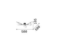 Ideal Lux Atlas ceiling light black, 3-bulb metal glass
