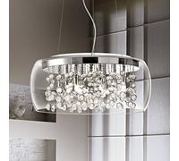 IDEAL LUX Audi pendant light, transparent glass, Ø 50 cm