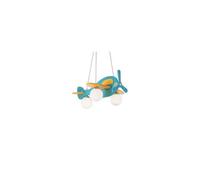 Ideal Lux Avion Blue And Yellow Aeroplane Pendant, E14