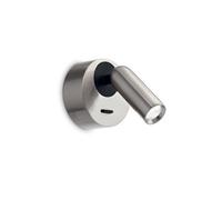 Ideal Lux Bean Round LED Wall Spotlight in Nickel Finish