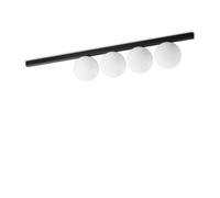 Ideallux Ideal Lux Binomio ceiling lamp, black, 4-bulb, metal, glass