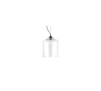 Bistro 1 Light Dome Ceiling Pendant Black Clear Blown Glass Square E27 Netlighting Black One Size