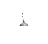 Ideal Lux Bistro 1 Light Dome Ceiling Pendant Black, Smokey Grey, Glass Plate, E27