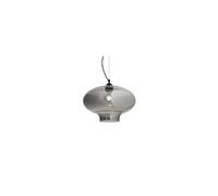 Bistro 1 Light Dome Ceiling Pendant Black Smokey Grey Glass Round E27 Netlighting Grey One Size