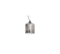 Bistro 1 Light Dome Ceiling Pendant Black Smokey Grey Glass Square E27 Netlighting Grey One Size
