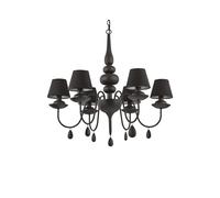 Ideal Lux Blanche 6 Light Ceiling Chandelier in Matt Black Finish