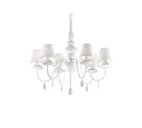 Ideal Lux Blanche 6 Light Multi Arm Chandelier White Finish, E14
