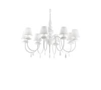 Ideal Lux Blanche 8 Light Ceiling Chandelier in Matt White Finish