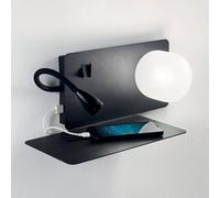 Ideal Lux Book 2 Light Switched Wall Fitting in Black Finish