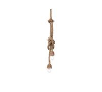 Ideal Lux Cana 2 Light Ceiling Pendant in Natural Hemp Rope Finish
