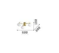 Ideal Lux Hermes 3 Light 60Cm Globe Ceiling Light Brass