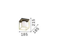Ideallux Ideal Lux ceiling lamp Lingotto, black, opal glass, 1-bulb