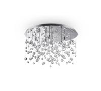 Ideal Lux ceiling lamp Neve 12-bulb chrome/clear Ø 63cm