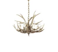 Ideal Lux Chalet - 6 Light Pendant Chandelier Light Brown, E14