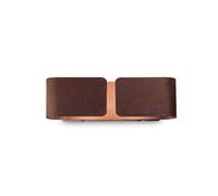 Ideal Lux Clip Small Flush 2 Light Wall Fitting in Brown Finish