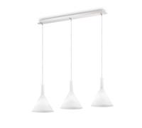 Ideal Lux Cocktail 3 Light Bar Ceiling Pendant in White Finish