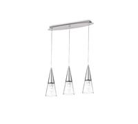 Ideal Lux Cono 3 Light Bar Pendant in Polished Chrome Finish with Clear Glass Shades