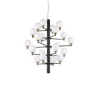 Ideal Lux Copernico 20 Light Chandelier in Black & Brass Finish
