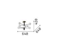 Ideal Lux Cosmopolitan ceiling lamp black metal glass 8flg.