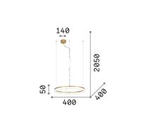 IDEAL LUX Crown LED hanging light, Ø 40 cm, white, metal