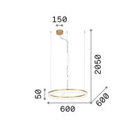 IDEAL LUX Crown LED hanging light, Ø 60 cm, white, metal