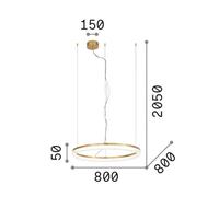 IDEAL LUX Crown LED hanging light, Ø 80 cm, white, metal