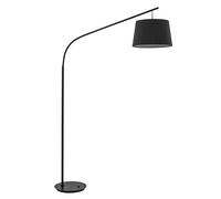 IDEAL LUX Daddy arc lamp, fabric lampshade, black