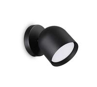 Ideallux Ideal Lux wall light Dodo black 1-bulb metal Ø 8.5 cm