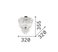 IDEAL LUX Dubai ceiling lamp, brass/clear, Ø 32 cm, crystal