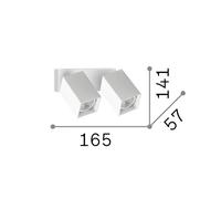 IDEAL LUX Dynamite Square brass wall spotlight, 16.5 cm, 2-bulb