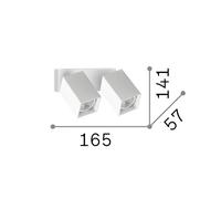 IDEAL LUX Dynamite Square wall spotlight, black, 16.5 cm, 2-bulb